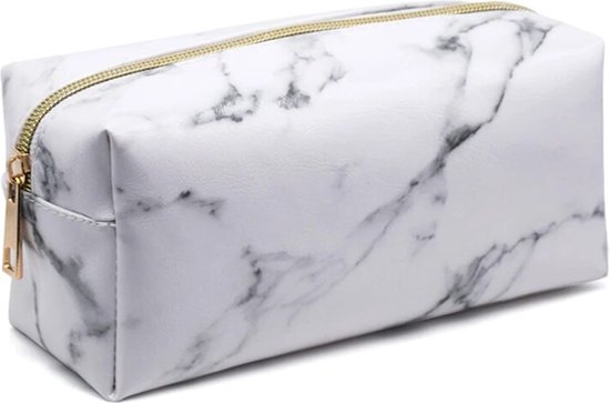 Etui voor Stiften, Pennen, Potloden - Pennenzak - Etui Meisjes - School of Thuis - White Marble