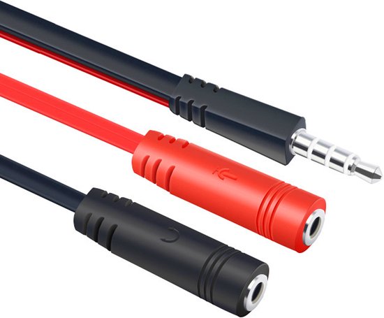 Audio Splitter voor koptelefoon en microfoon geschikt voor laptop, tablet en telefoon - Jack Splitter 3,5 mm jack naar 2x jack female 3,5 mm