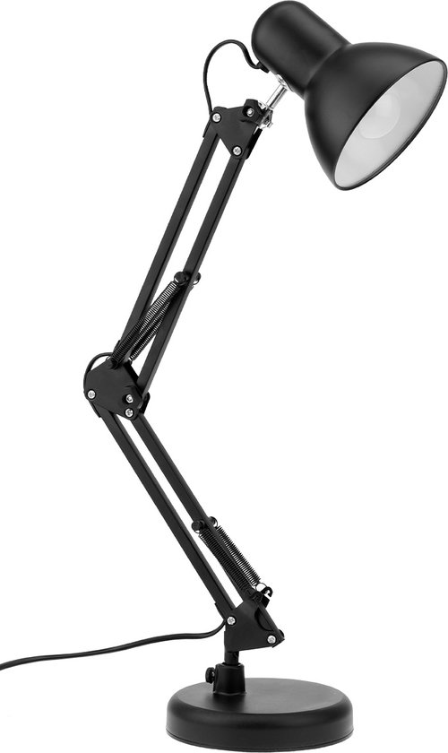 Bureaulamp – Leeslamp – verstelbaar – E27 fitting – max. 60 Watt - zwart