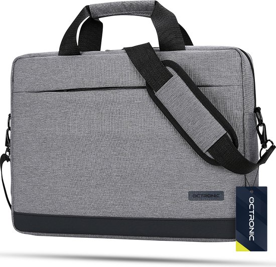 Laptoptas 15,6 Inch - Schoudertas met Laptopvak - Waterafstotend - 9 Liter - grijs