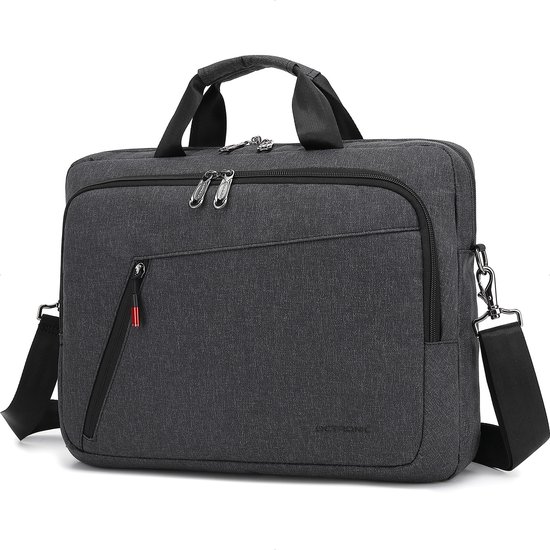 Laptoptas 15,6 inch - Laptop tas Schoudertas dames en heren - Waterafstotend - 12L - antraciet