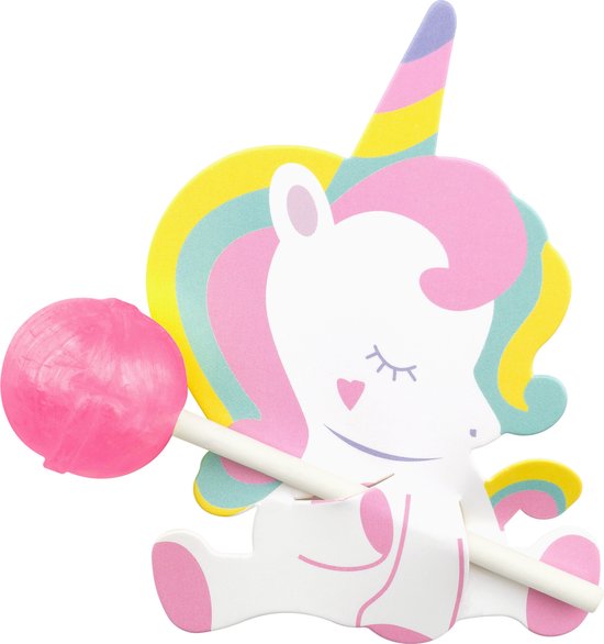 Traktatie uitdeelcadeautjes voor kinderen – Lolly kaarten 'Unicorn' – Karton – 50 stuks