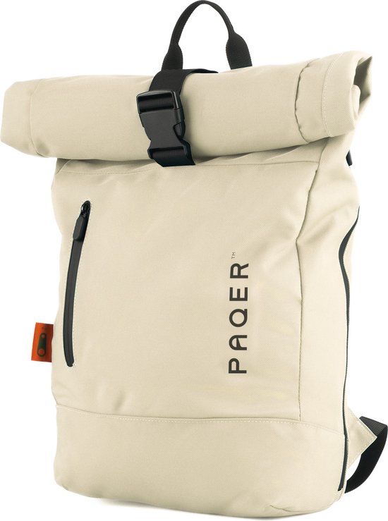 PAQER Rolltop Rugzak 20L – Rugtas Schooltas voor Dames en Heren - Beige