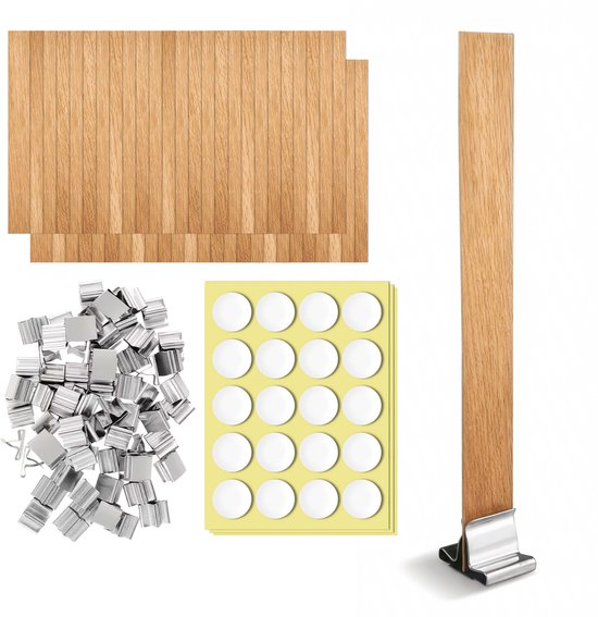 Kaarsen Maken Houten Kaarslont set - 50 stuks Kaarsenlont, Lontklemmen en Pitvoetstickers - 13 cm hoog